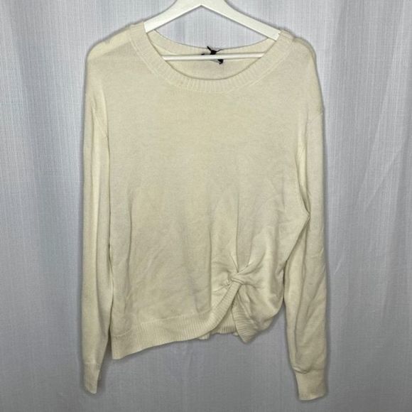 7 For All Mankind Ivory‎ Crew Neck Knot Sweater - Picture 1 of 5